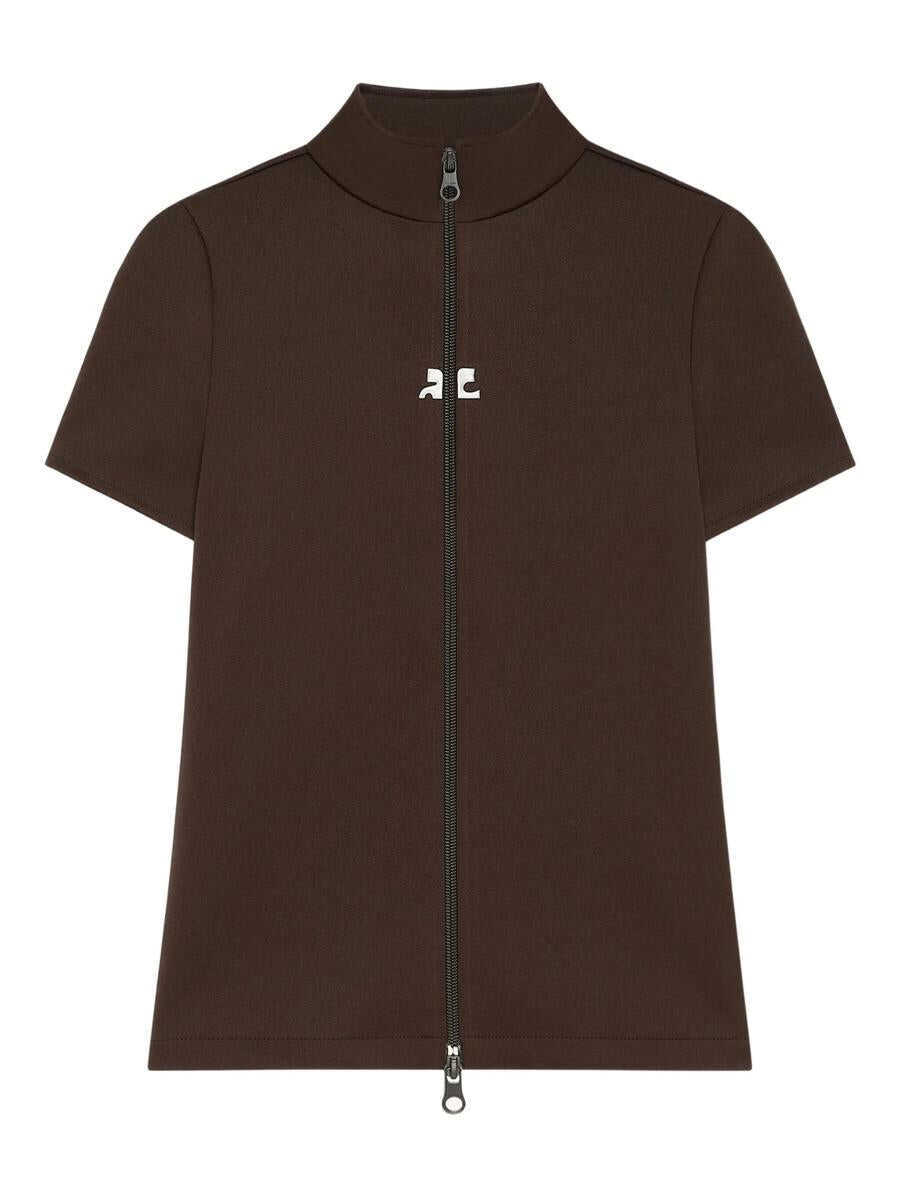 Topuri COURRGES Courrges Interlock Zipped Top Clothing 1983 CHOCOLATE Femei (BM 19341678) 1