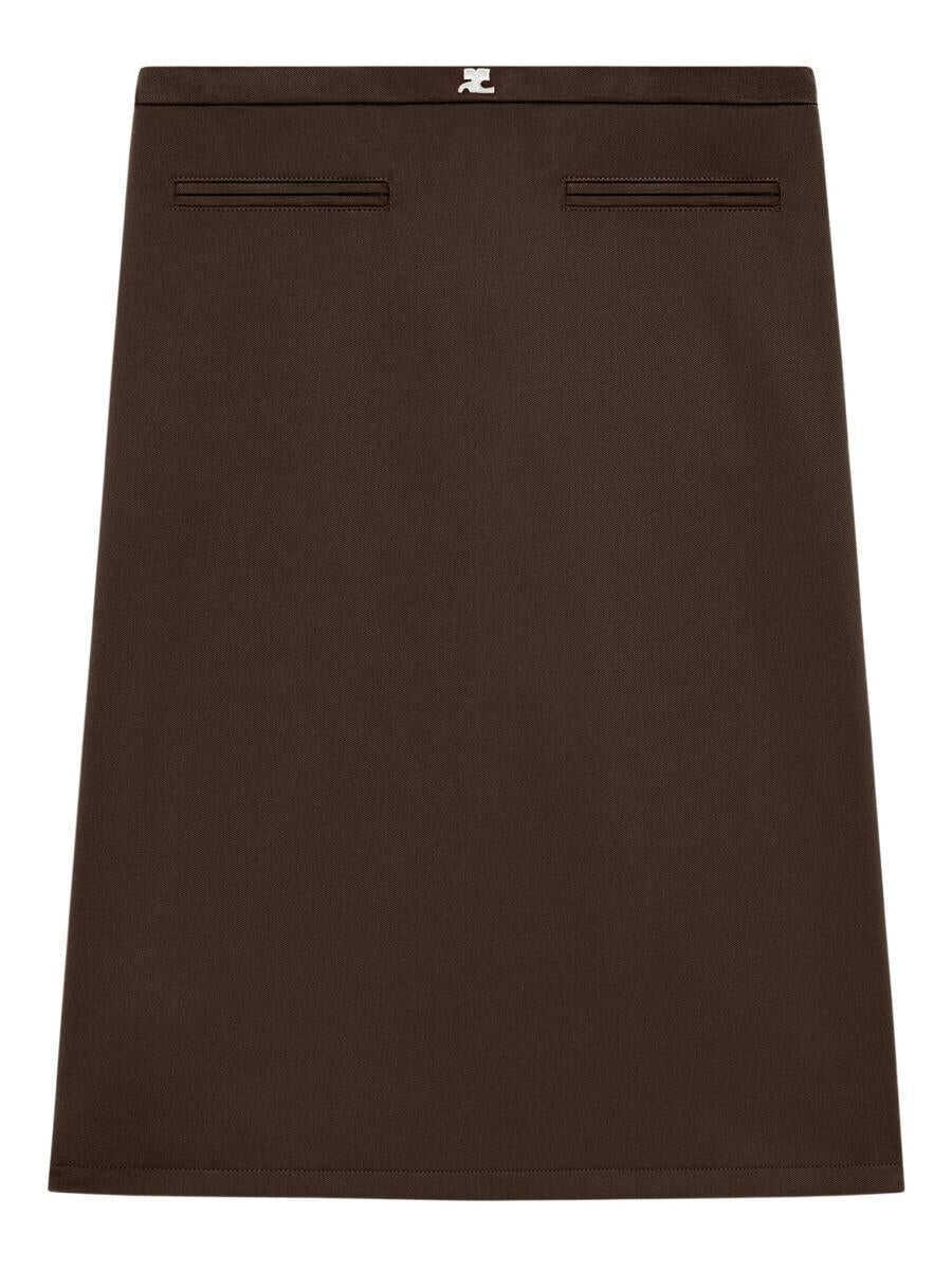 Fuste COURRGES Courrges Interlock Tracksuit Skirt Clothing 1983 CHOCOLATE Femei (BM 19341720) 1