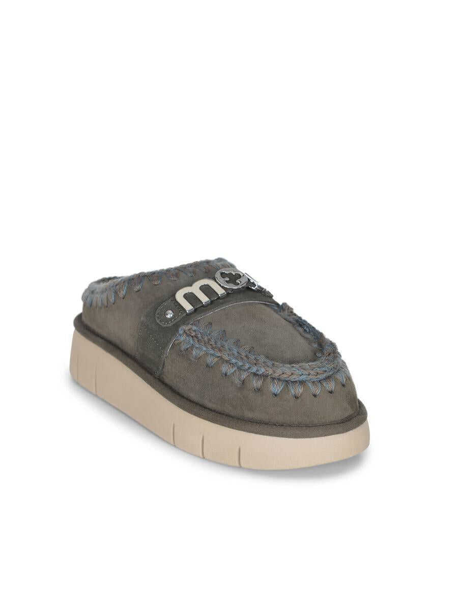 Pantofi Mou Mou  Bounce Clog Metal Logo Slippers GREEN Femei (BM 19341891) 3