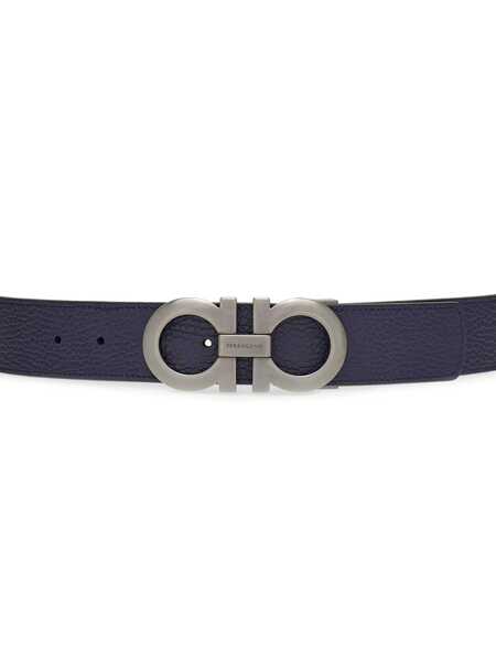Curele Salvatore Ferragamo Salvatore Ferragamo Gancini Reversible Leather Belt Black Barbati (BM 19342065) 3