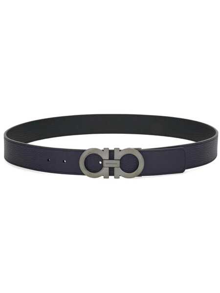 Curele Salvatore Ferragamo Salvatore Ferragamo Gancini Reversible Leather Belt Black Barbati (BM 19342065) 1