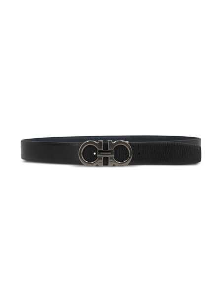 Curele Salvatore Ferragamo Salvatore Ferragamo Gancini Reversible Leather Belt Black Barbati (BM 19342074) 4