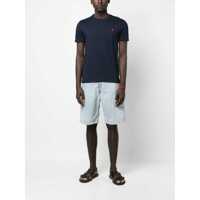 Tricouri Ralph Lauren pentru Barbati - Tricouri Ralph Lauren Custom Slim Fit Blue Crewneck T-Shirt With Pony Embroidery On The Front In Cotton Man BLUE Barbati (BM 19342149) - B-mall.ro