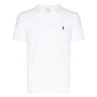 Tricouri "Custom Slim Fit" White Crewneck T-Shirt With Pony Embroidery On The Front In Cotton Man Barbati