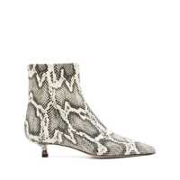 Bocanci Aeyde Sofie Snake Print Calf Leather Creamy Shoes Femei