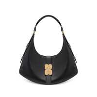 Genti de umar 'Kat Small' Black Shoulder Bag With Adjustable Handle And Logo Plaque On The Front In Leather Woman Femei