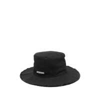 Sepci 'Le Bob Artichaut' Black Hat With Metal Logo In Canvas Man Barbati