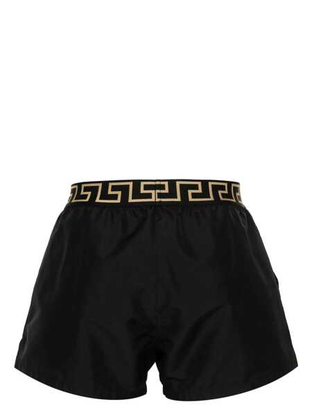 Sorturi de baie Versace Black Swimsuit Shorts With Greca Detail In Tech Fabric Man Black Barbati (BM 19342998) 2