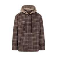 Camasi GCDS Gcds Gcds Beige Hooded Check Shirt