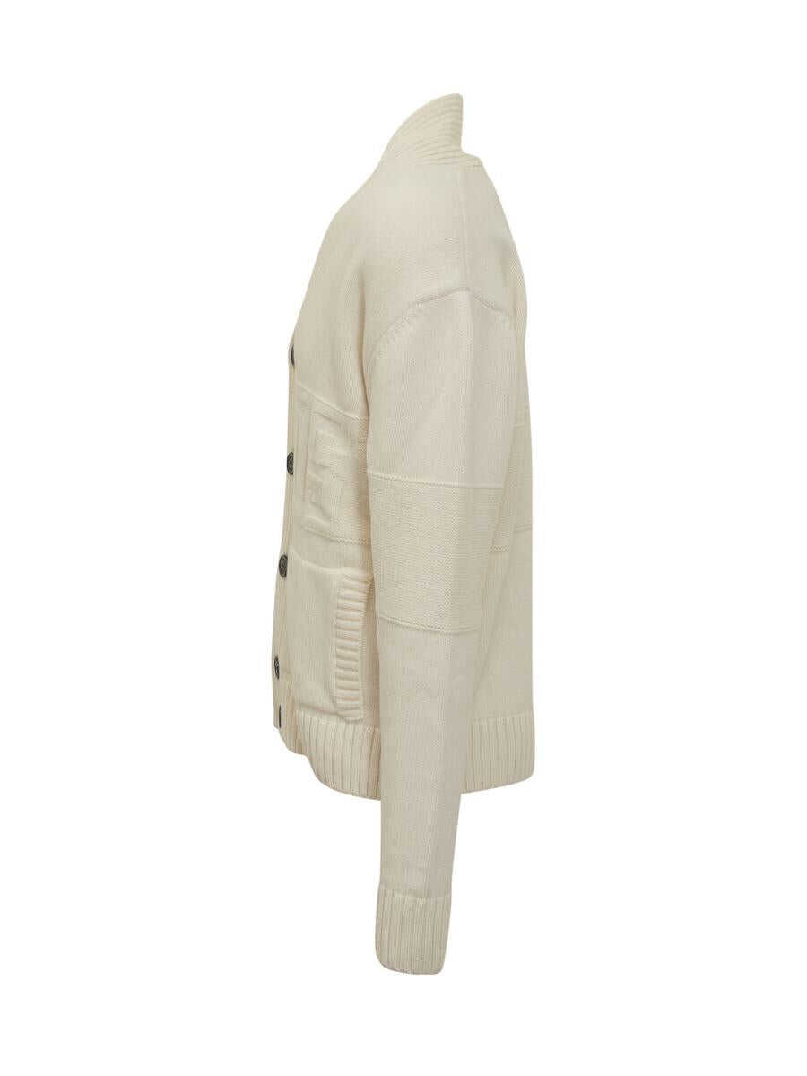 Cardigane GCDS Gcds Gcds Logo Knitted Cardigan WHITE Barbati (BM 19343283) 3
