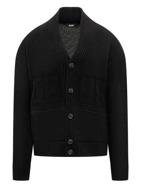 Cardigane GCDS Gcds Gcds Logo Knitted Cardigan Black Barbati (BM 19343289) 1