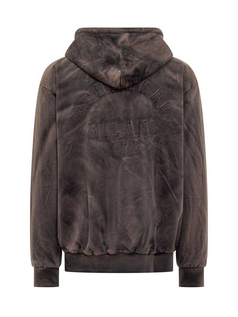 Bluze de trening GCDS Gcds Gcds Vintage Effect Brown Hoodie Black Barbati (BM 19343301) 2