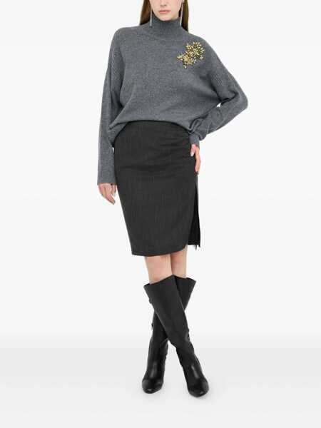 Fuste Liu Jo Liu Jo Midi Skirt With Slit GREY Femei (BM 19343706) 2