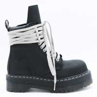 Bocanci Dr. Martens X Rick Owens Black Leather Steel Toe Boots Femei