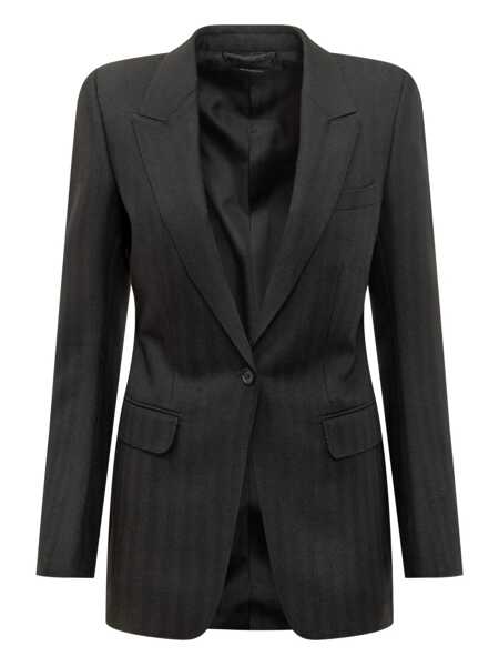 Sacouri Tom Ford Tom Ford Tom Ford Black Wool Blazer With One Button Black Femei (BM 19344768) 1