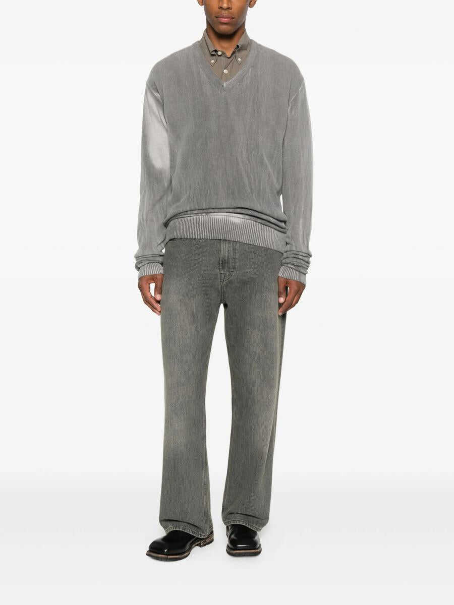 Pulovere OUR LEGACY Our Legacy Parallel V-Neck Clothing GREY SPRAY DYE CHERUB WOOL Barbati (BM 19345872) 2