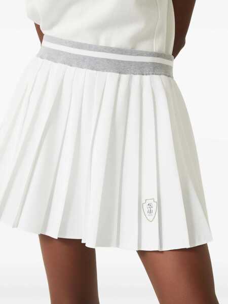 Fuste Brunello Cucinelli Brunello Cucinelli Pleated Skirt WHITE Femei (BM 19346175) 5