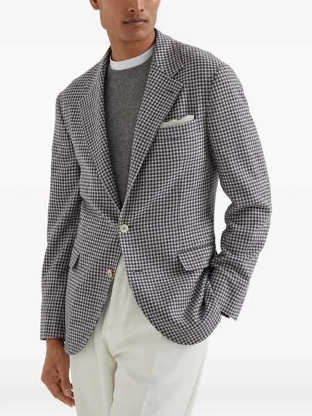 Sacouri Brunello Cucinelli Brunello Cucinelli Houndstooth Blazer GRAY Barbati (BM 19346340) 3