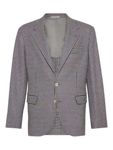 Sacouri Brunello Cucinelli Brunello Cucinelli Houndstooth Blazer GRAY Barbati (BM 19346340) 1