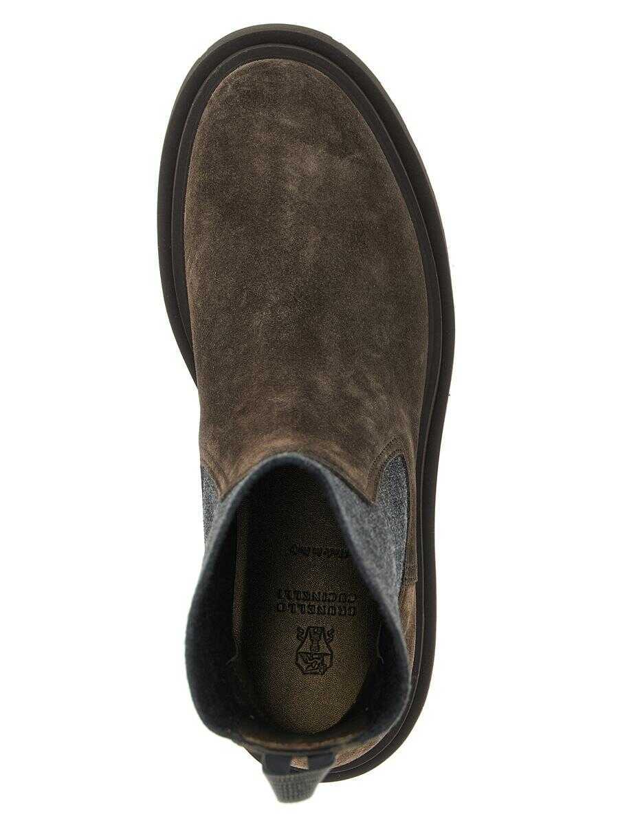 Bocanci Brunello Cucinelli Brunello Cucinelli Precious Loop Detail Ankle Boots BROWN Femei (BM 19346424) 4