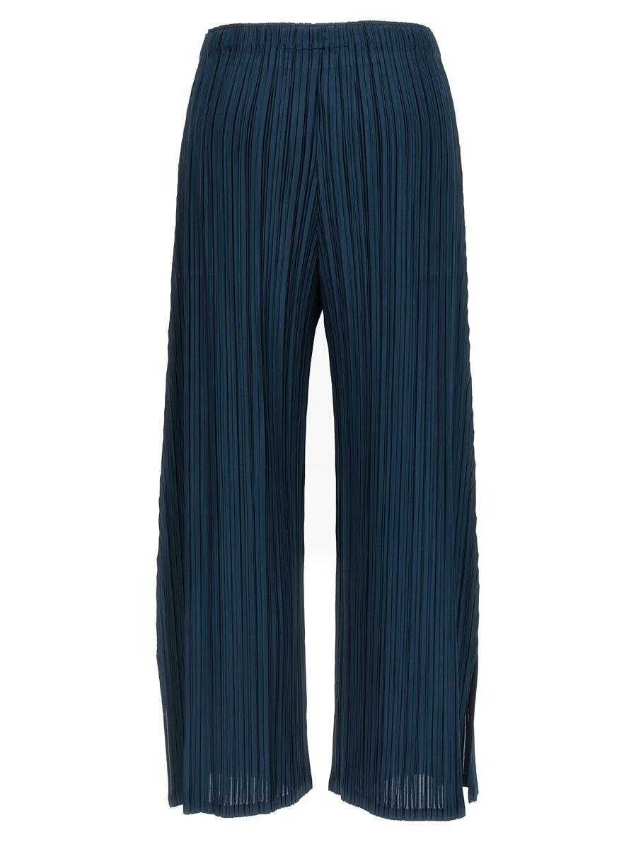 Pantaloni casual PLEATS PLEASE ISSEY MIYAKE Pleats Please Issey Miyake Mellow Pleats Pants BLUE Femei (BM 19347003) 2