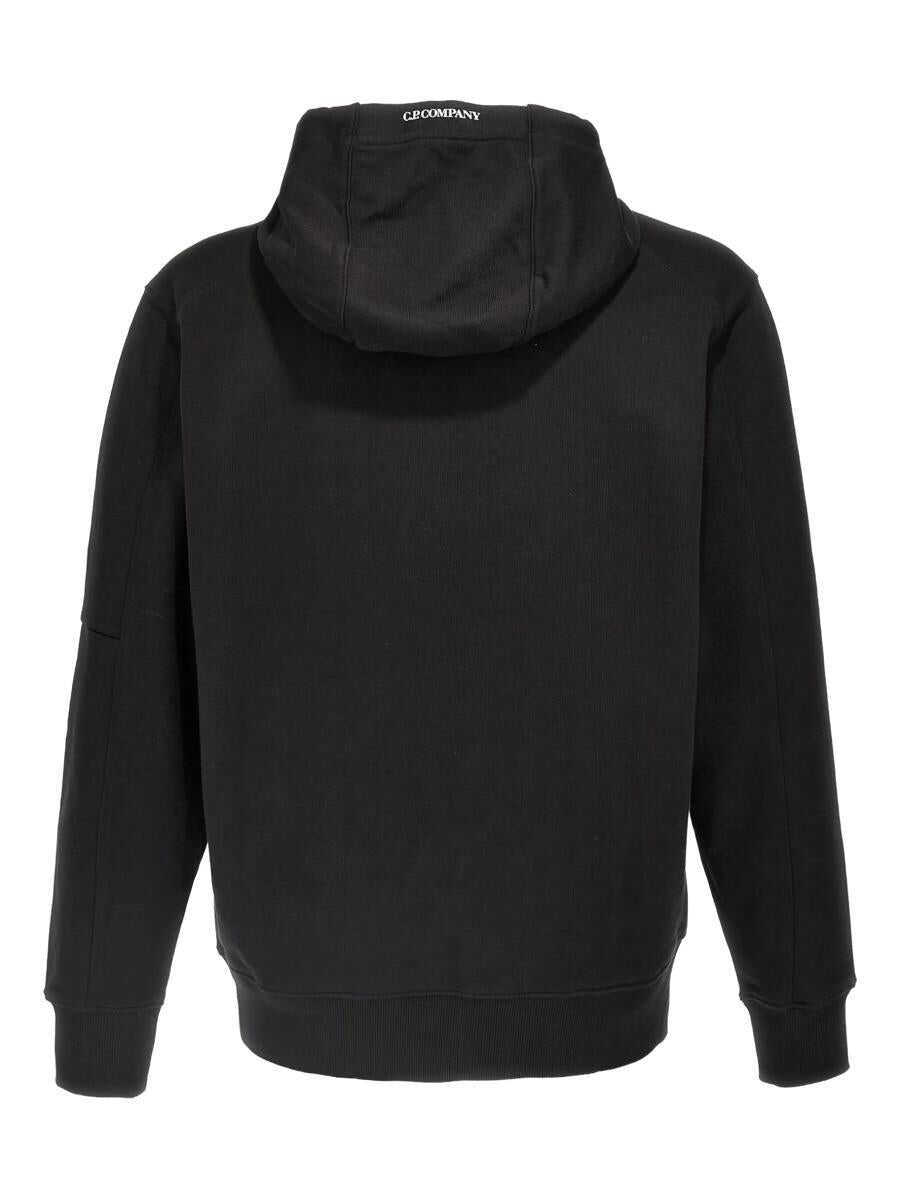 Pulovere C.P. Company C.P. Company Sweatshirts Sweat Hooded In Diagonal Raised Fleece Clothing Black Barbati (BM 19347135) 2