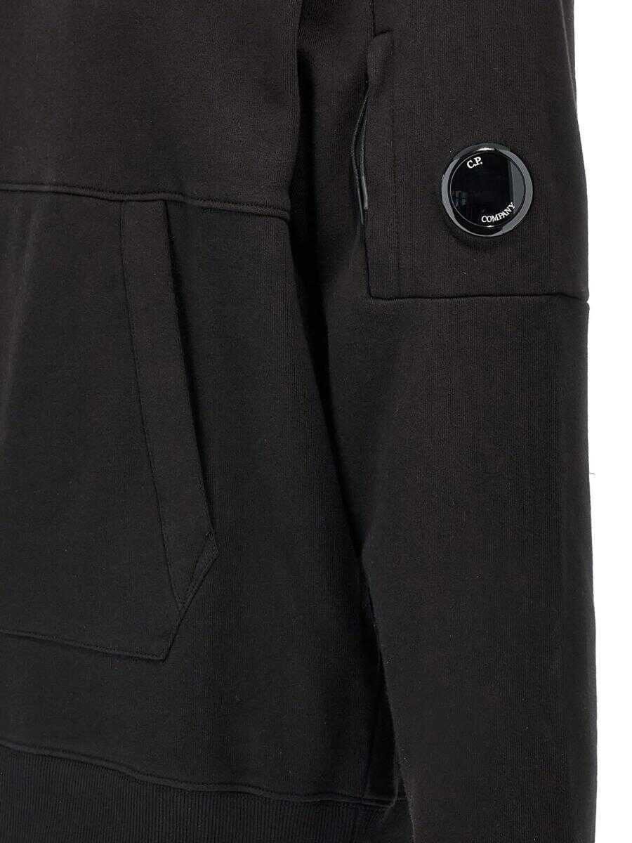 Pulovere C.P. Company C.P. Company Sweatshirts Sweat Hooded In Diagonal Raised Fleece Clothing Black Barbati (BM 19347135) 4