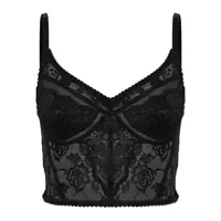 Topuri Self-Portrait Black Lace Strappy Top Clothing Femei