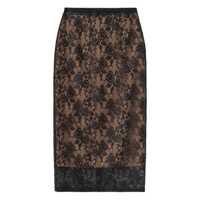 Fuste Self-Portrait Black Floral Lace Midi Skirt Clothing Femei