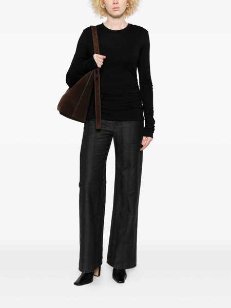 Pulovere OUR LEGACY Our Legacy Strain Slim Longsleeve Clothing INTELLECTUAL BLACK WOOL JERSEY Femei (BM 19347825) 2