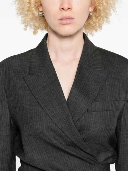 Sacouri OUR LEGACY Our Legacy Wrap Blazer Clothing SMOKE GREY MICRO HERRINGBONE Femei (BM 19347846) 5