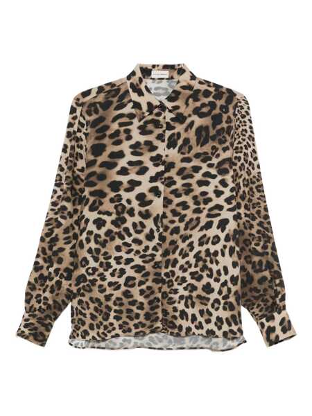 Camasi OFFICINE GENERALE Officine Gnrale Elzini Leopard Voile Viscose Clothing LIGHTBEIGE/BLACK Femei (BM 19347852) 1