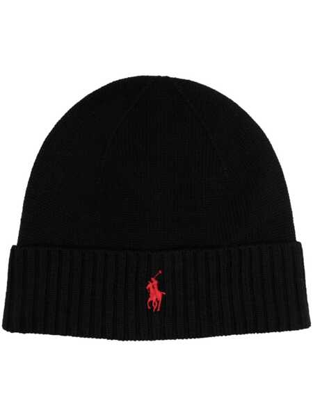 Caciuli Ralph Lauren Wool beanie with Pony Black Barbati (BM 19348350) 1