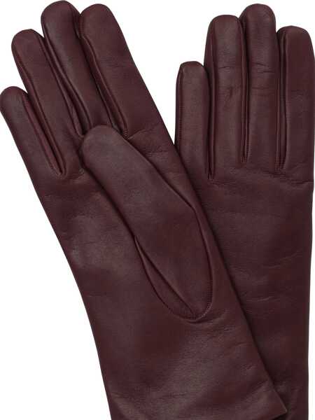 Manusi Restelli 920 leather and cashmere gloves Bordeaux Femei (BM 19348470) 2