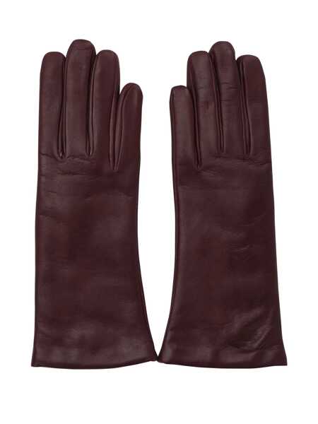 Manusi Restelli 920 leather and cashmere gloves Bordeaux Femei (BM 19348470) 1