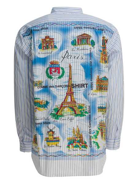 Camasi casual Comme des Garons Striped shirt with print Light blue Barbati (BM 19348527) 2