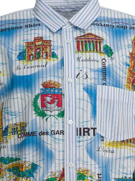 Camasi casual Comme des Garons Striped shirt with print Light blue Barbati (BM 19348527) 3