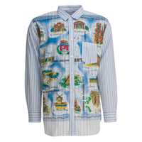 Camasi casual Striped shirt with print Barbati