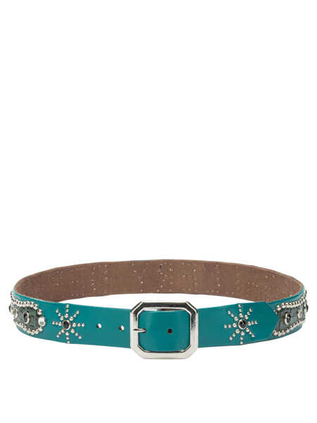 Curele GALLERY DEPT. Leather belt with decorations Light blue Barbati (BM 19348644) 1