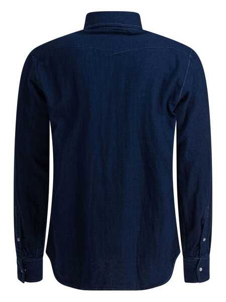 Camasi casual Bd Baggies Texan Western shirt Blue Barbati (BM 19348668) 2