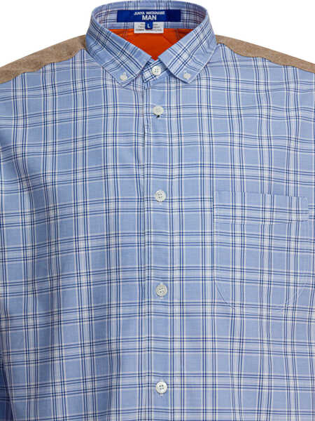 Camasi casual JUNYA WATANABE Check shirt with quilted inserts Light blue Barbati (BM 19348680) 3