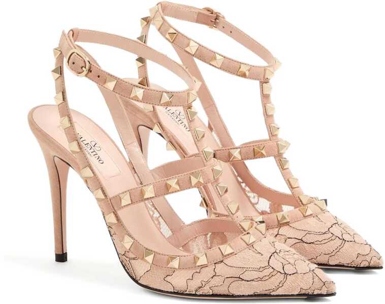 Pantofi cu toc Valentino Garavani Rockstud Pumps SKIN-NERO/SKIN SORBET Femei (BM 19348757) 1