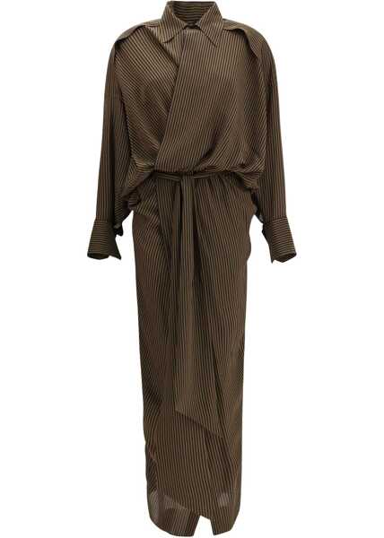 Rochii PETAR PETROV The Serenade Dress BROWN/BLACK STRIPE Femei (BM 19348760) 2