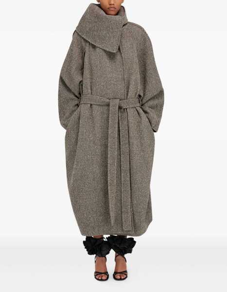 Paltoane Ferragamo Oversized asymmetric Coat BEIGE PATTERNED MEDIUM Femei (BM 19348778) 3