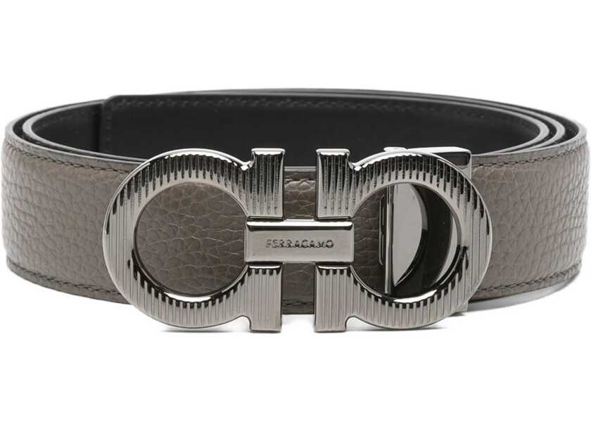 Curele Ferragamo Reversible Gancini Belt CONCRETE Barbati (BM 19348829) 1