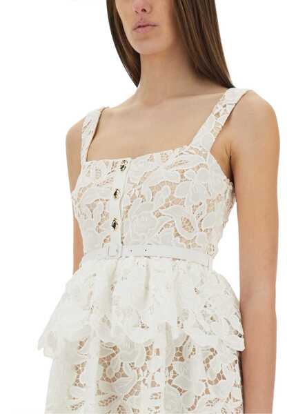 Rochii casual Self-Portrait Lace Ruffle Mini Dress WHITE Femei (BM 19349018) 4