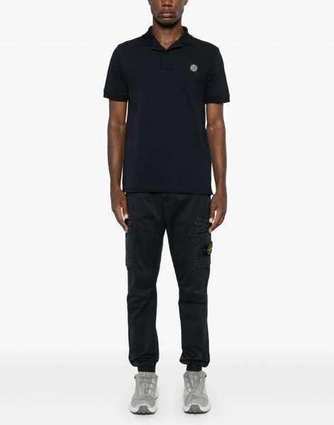 Tricouri Polo Stone Island Polo With Logo Patch BLUE Barbati (BM 19349078) 2