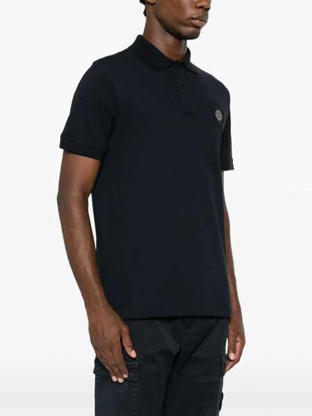Tricouri Polo Stone Island Polo With Logo Patch BLUE Barbati (BM 19349078) 3