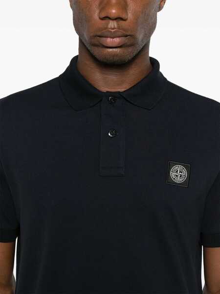 Tricouri Polo Stone Island Polo With Logo Patch BLUE Barbati (BM 19349078) 5