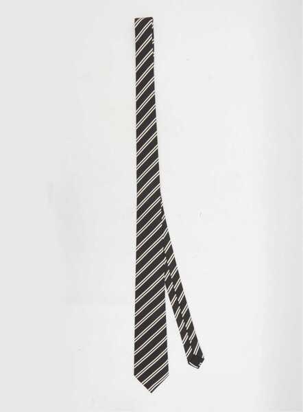 Cravate Saint Laurent Rayures Doub Tie BLACK Barbati (BM 19349129) 1